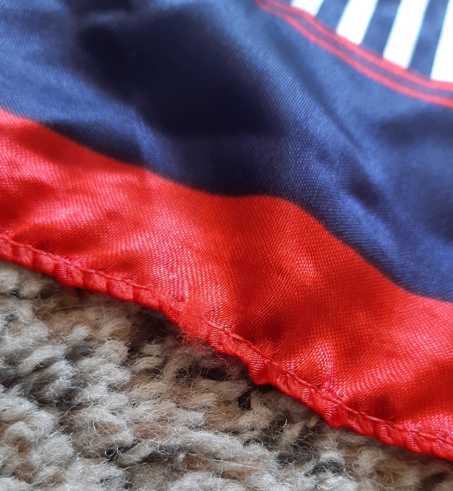 Red White & Blue Satiny Nautical Square Scarf - Picture 4 of 5